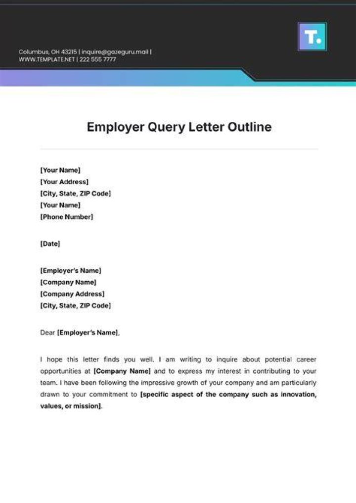 How do I write a staff query letter?