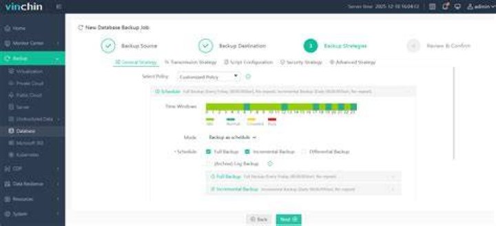 How do you schedule a database backup?
