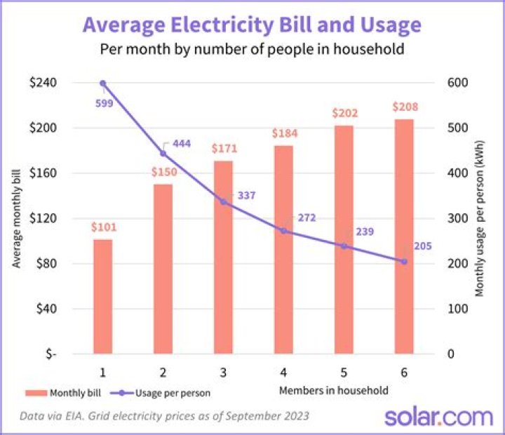 How much is power a month for one person?