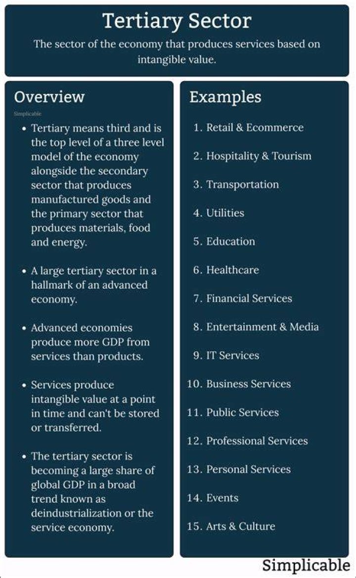 What is example of tertiary industry?